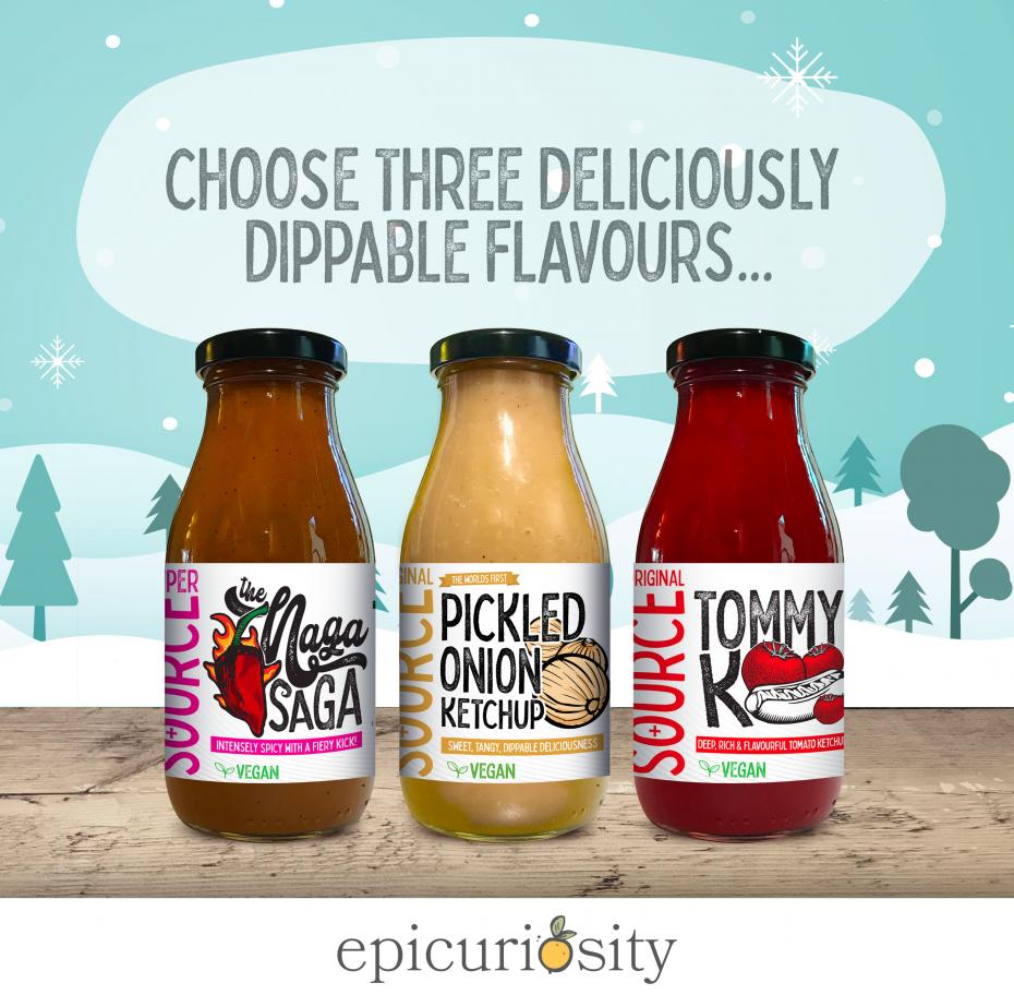 Choose three deliciously dippable flavours...
